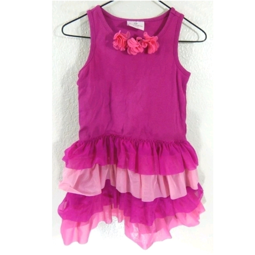 Hanna Andersson Tiered Mesh Ruffle Dress